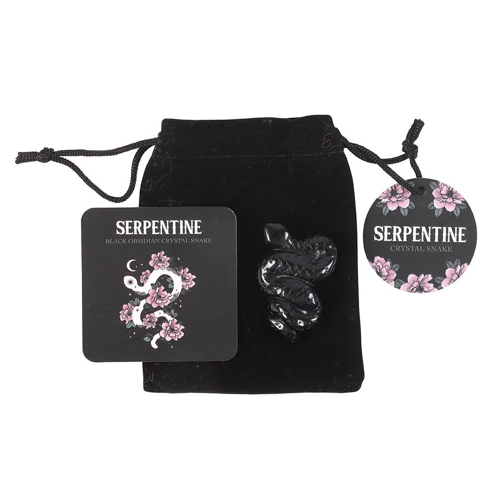 Gothic Gifts Black Obsidian Crystal Snake - Kate's Clothing