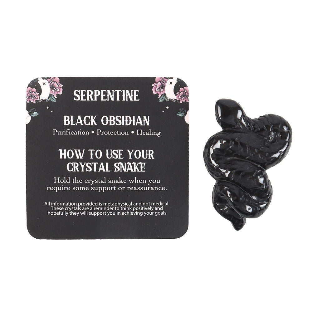 Gothic Gifts Black Obsidian Crystal Snake - Kate's Clothing
