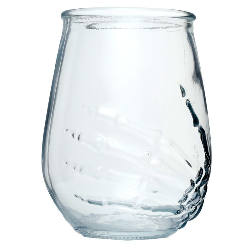 Gothic Gifts Skeleton Hand Set Of 2 Glass Tumblers - Kate's Clothing