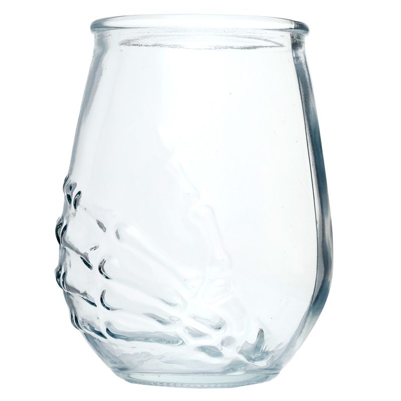 Gothic Gifts Skeleton Hand Set Of 2 Glass Tumblers - Kate's Clothing