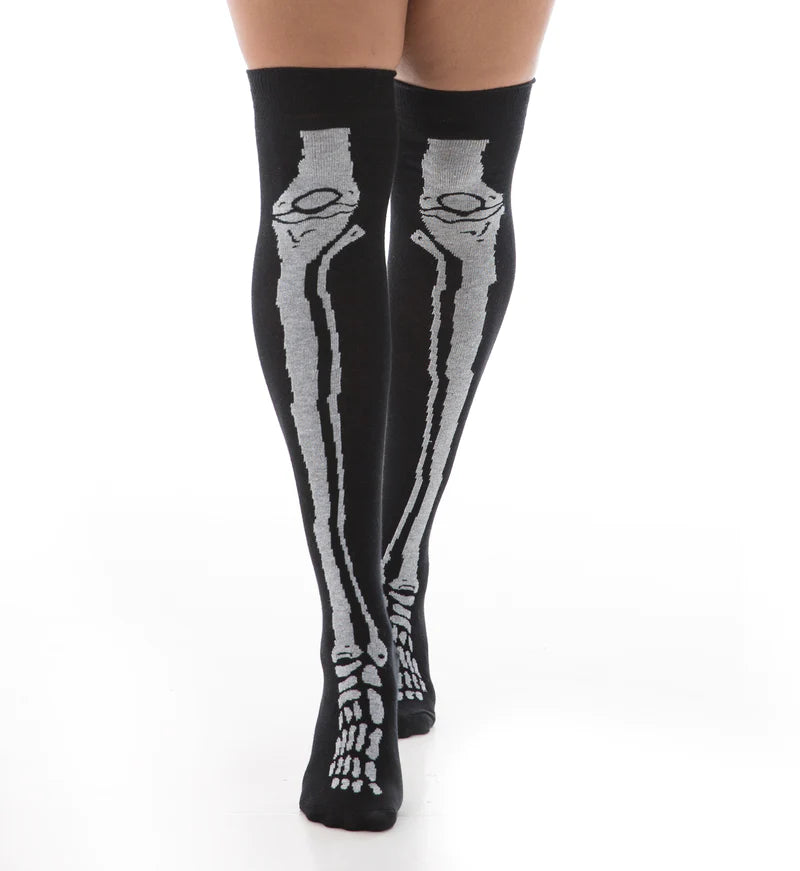 Pamela Mann Skeleton Over The Knee Socks - Kate's Clothing
