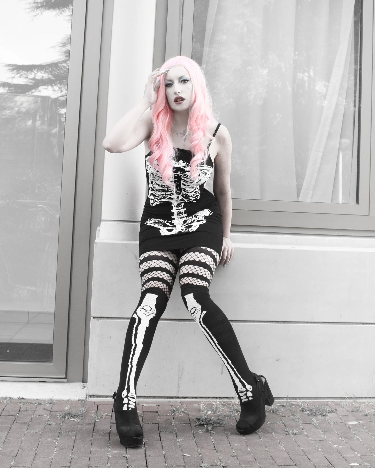 Pamela Mann Skeleton Over The Knee Socks - Kate's Clothing
