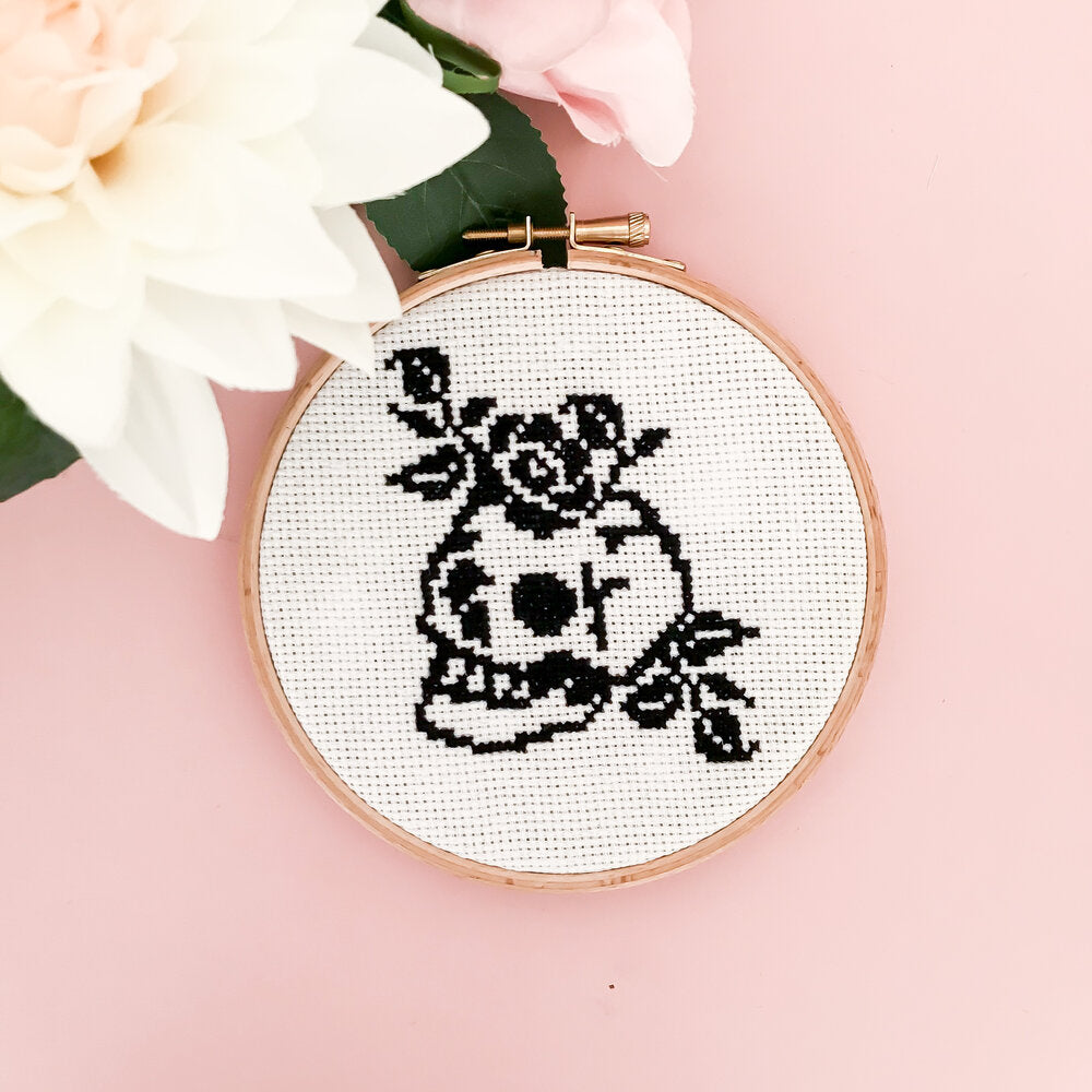 Innocent Bones Skulls & Roses Cross Stitch Kit - Kate's Clothing