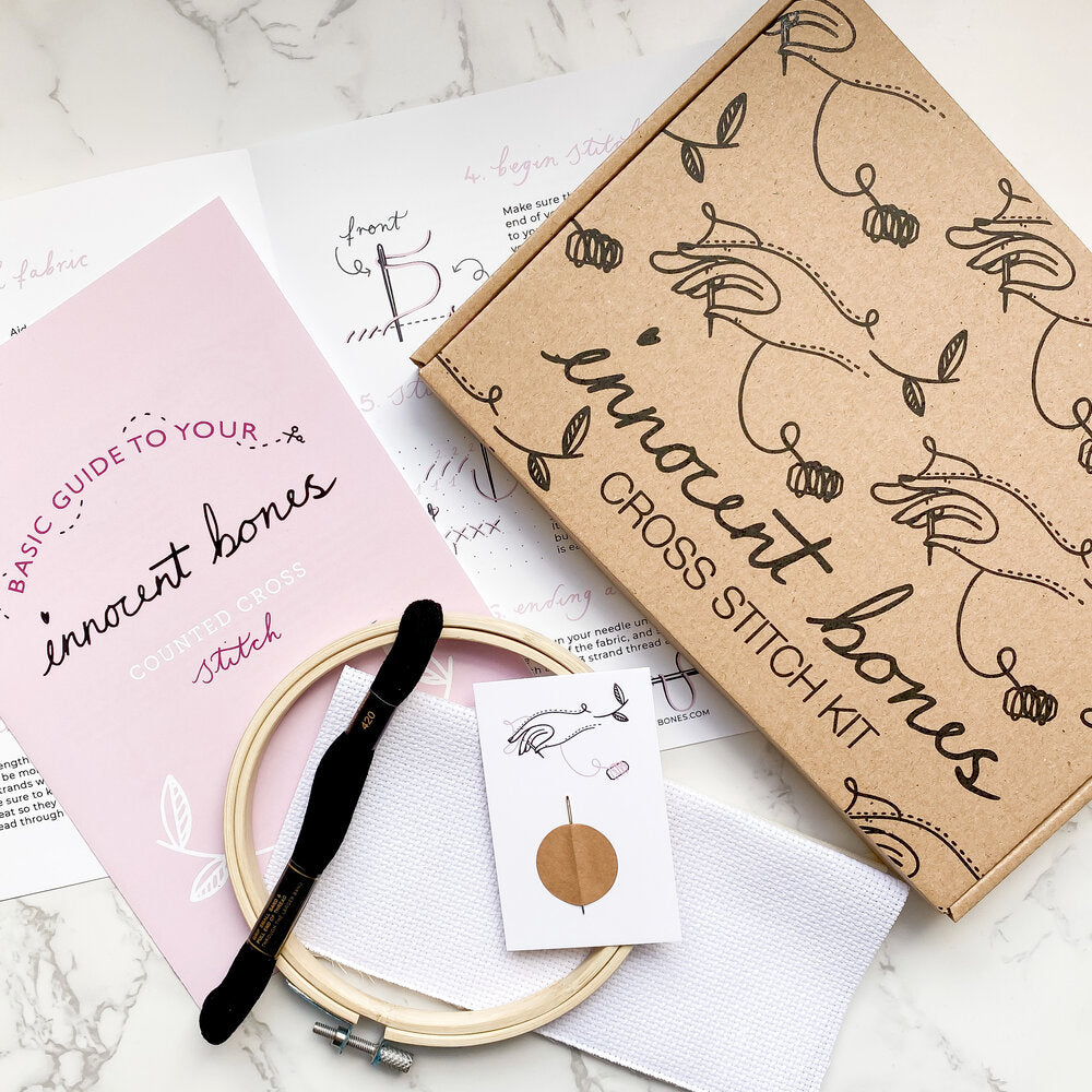 Innocent Bones Skulls & Roses Cross Stitch Kit - Kate's Clothing