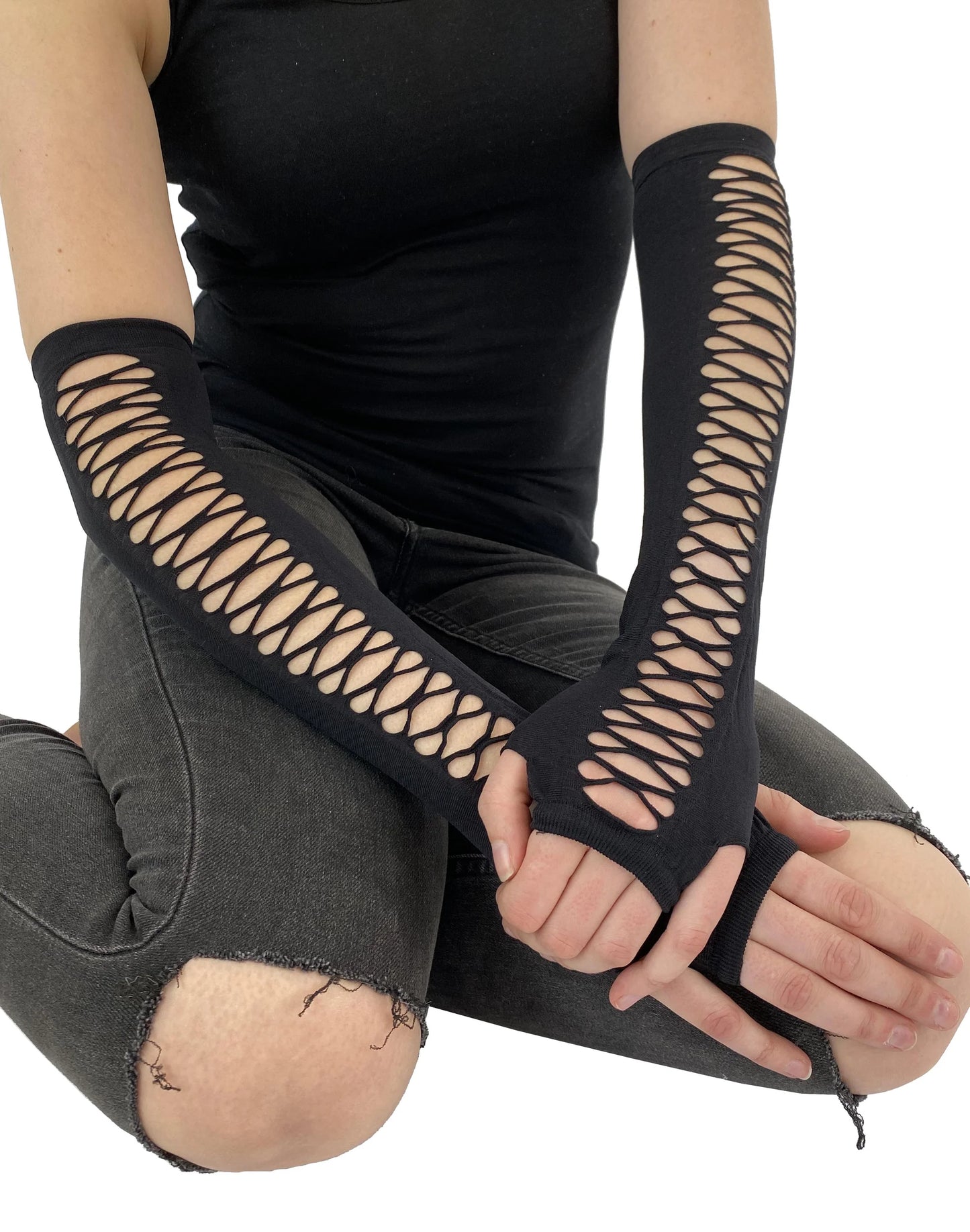 Pamela Mann Slashed Sleeve Gloves - Kate's Clothing