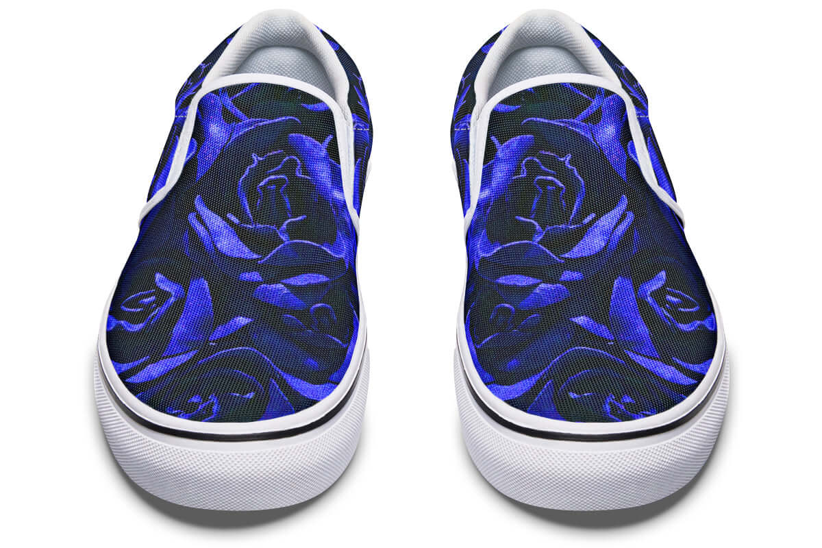 Blue Roses Canvas Slip-On Trainers | ANTIBrand
