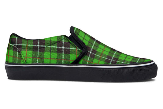 Green Tartan Canvas Slip-On Trainers | ANTIBrand
