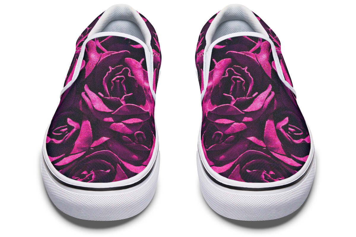 Magenta Roses Canvas Slip-On Trainers | ANTIBrand