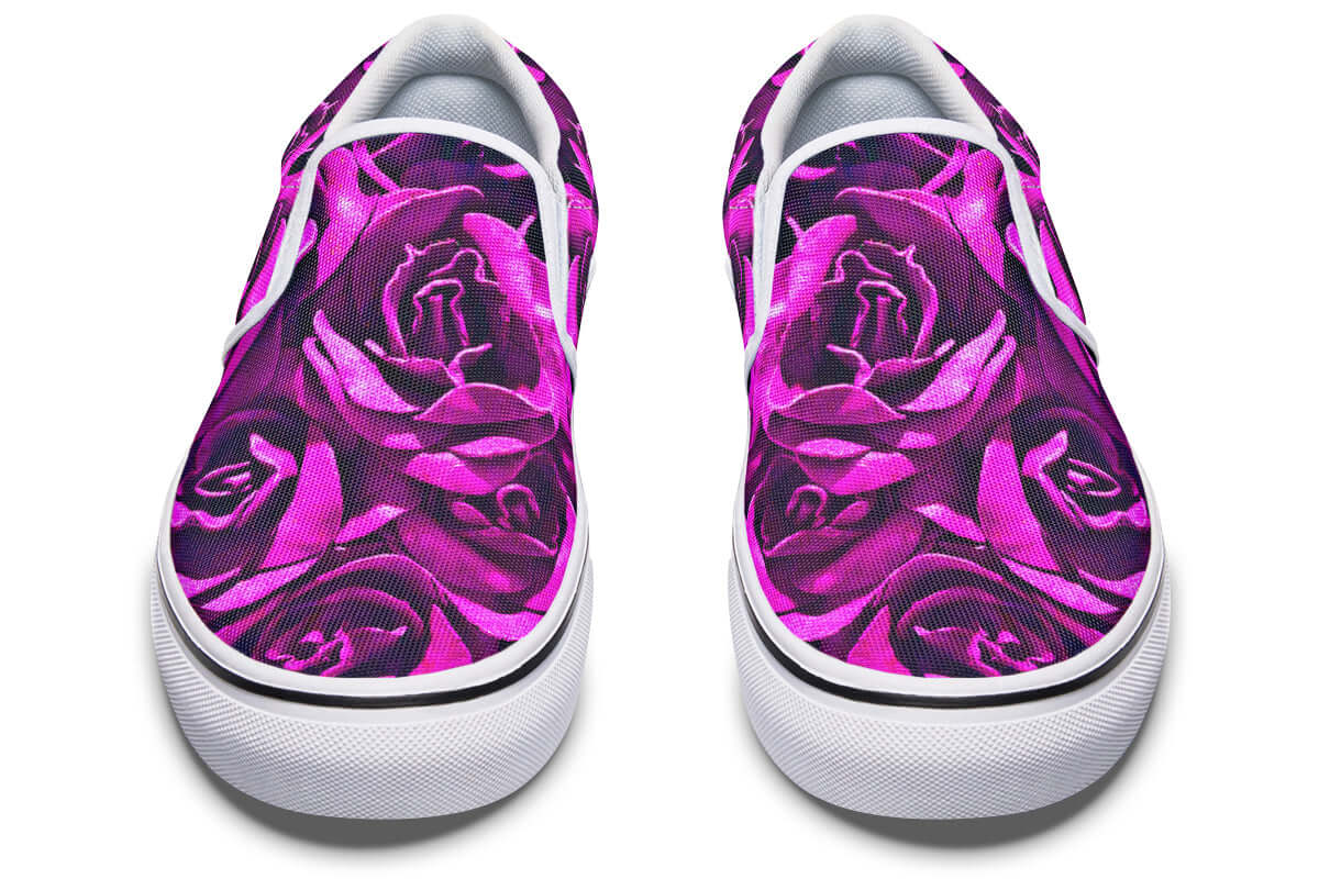Pink Roses Canvas Slip-On Trainers | ANTIBrand