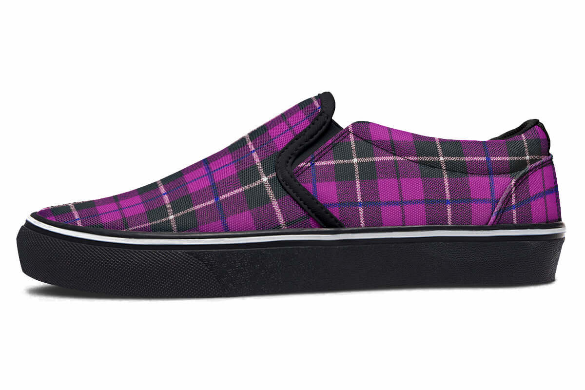 Pink Tartan Canvas Slip-On Trainers | ANTIBrand