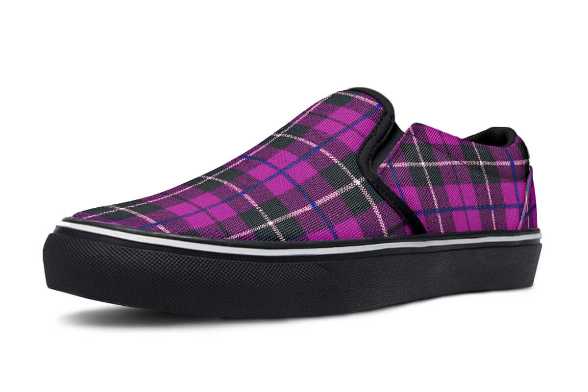 Pink Tartan Canvas Slip-On Trainers | ANTIBrand