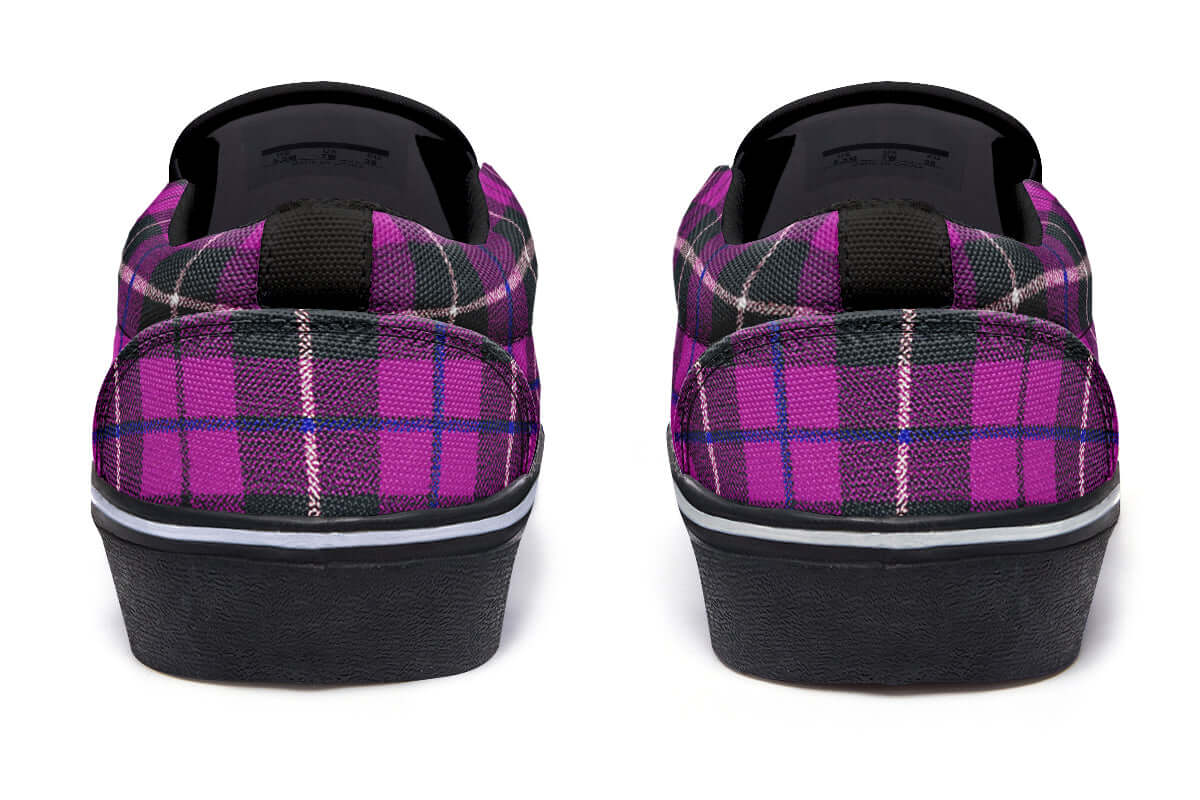 Pink Tartan Canvas Slip-On Trainers | ANTIBrand