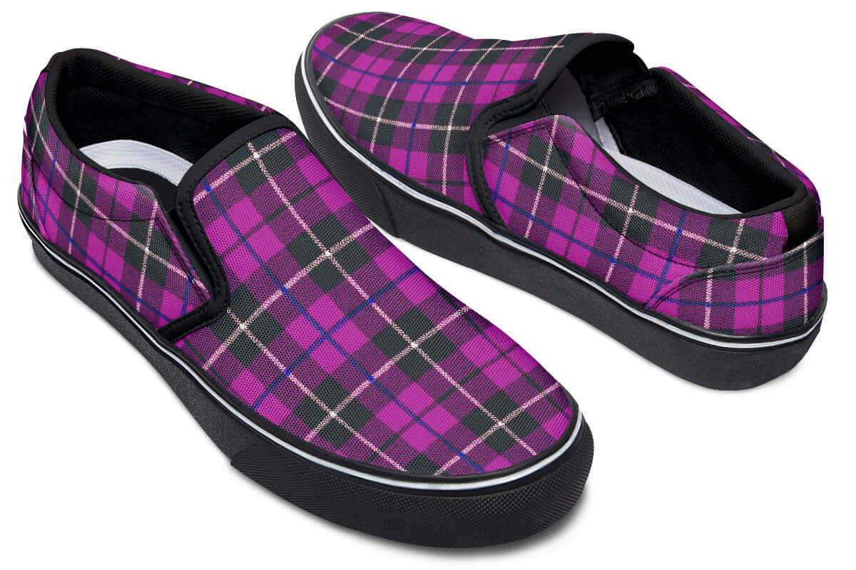 Pink Tartan Canvas Slip-On Trainers | ANTIBrand