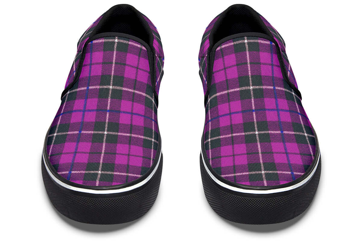 Pink Tartan Canvas Slip-On Trainers | ANTIBrand