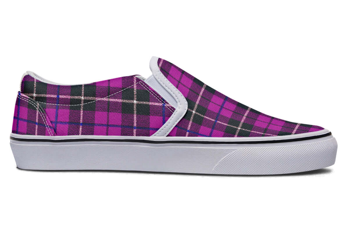 Pink Tartan Canvas Slip-On Trainers | ANTIBrand