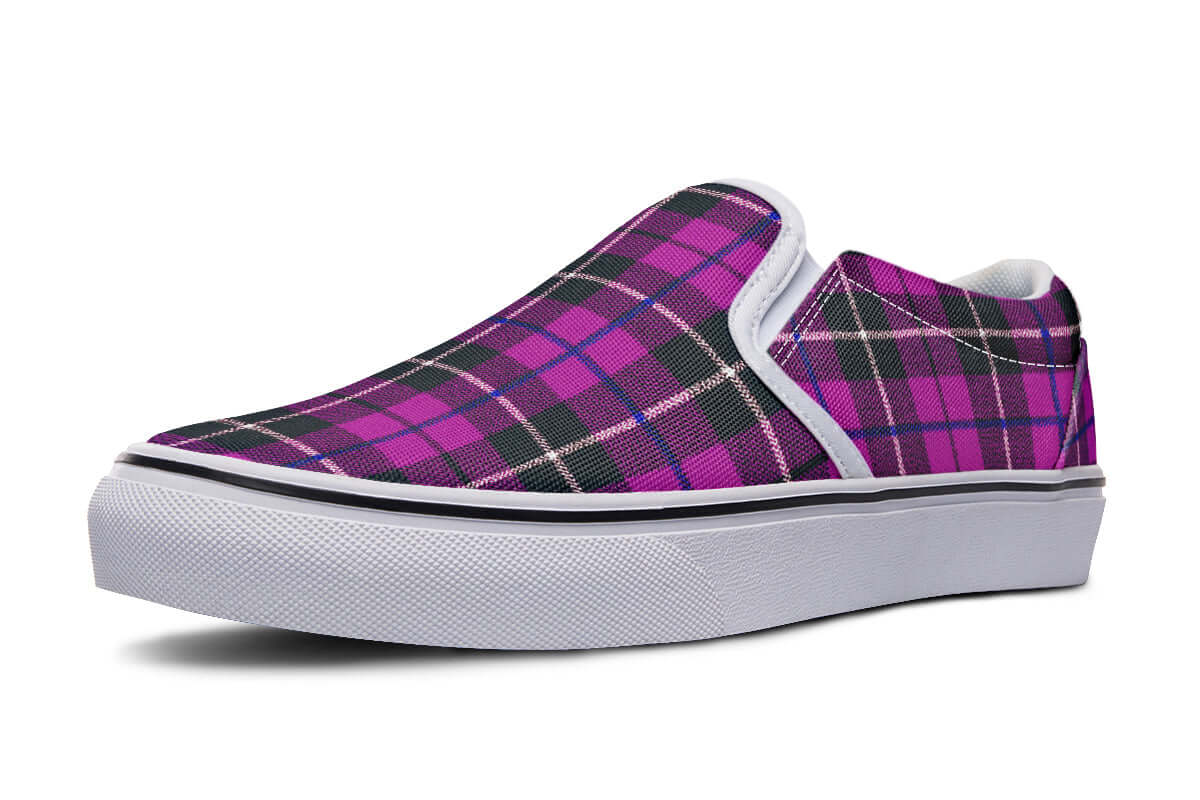 Pink Tartan Canvas Slip-On Trainers | ANTIBrand