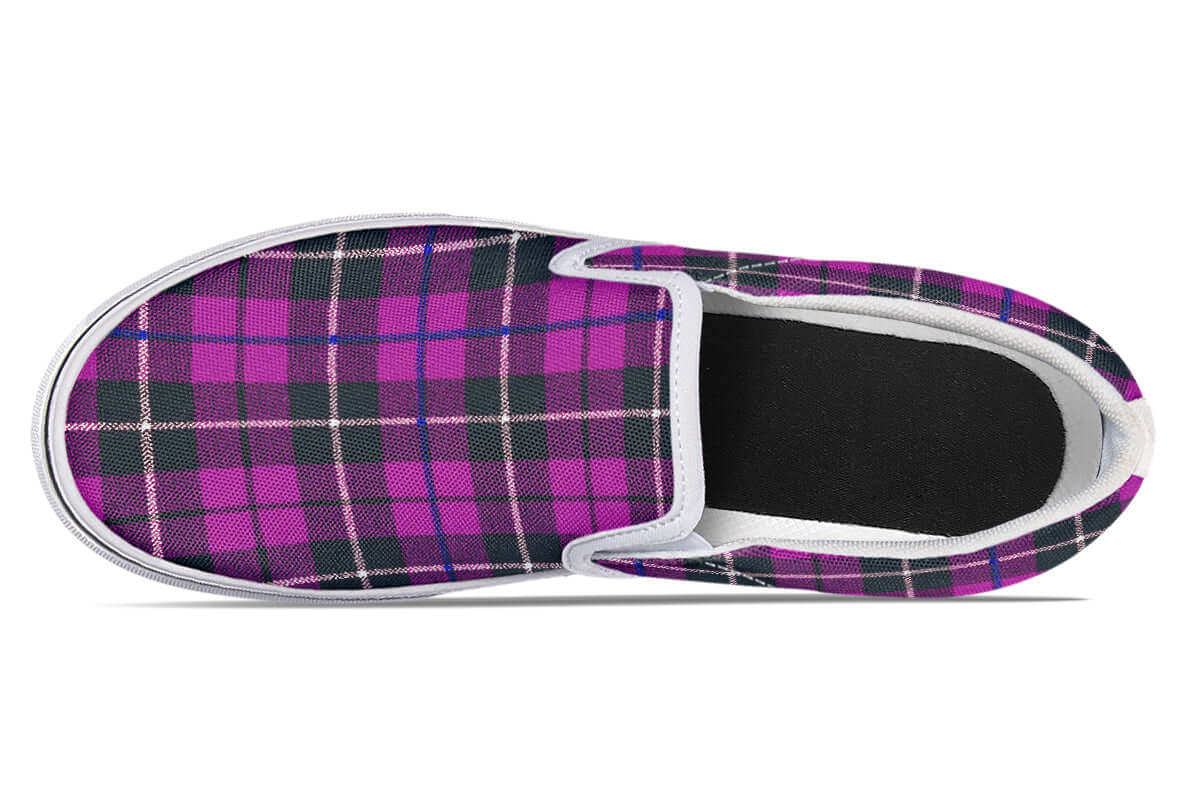 Pink Tartan Canvas Slip-On Trainers | ANTIBrand