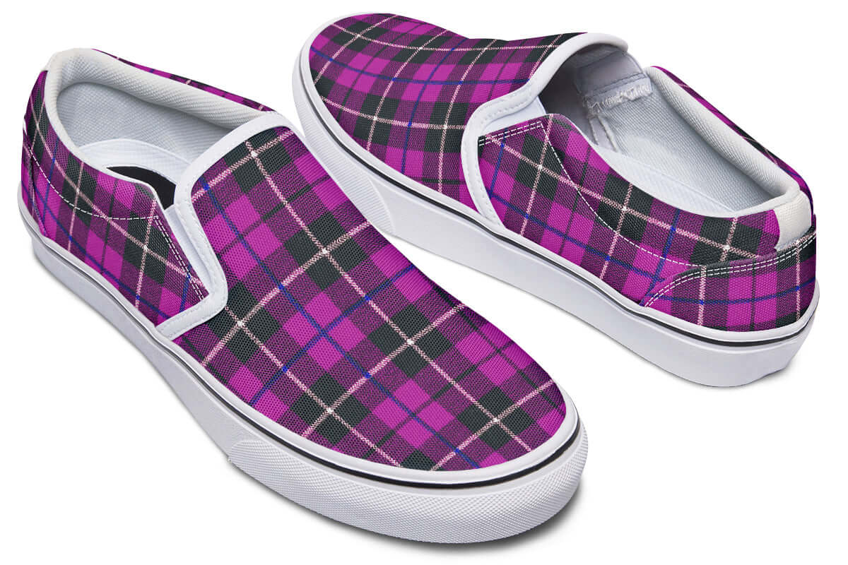 Pink Tartan Canvas Slip-On Trainers | ANTIBrand
