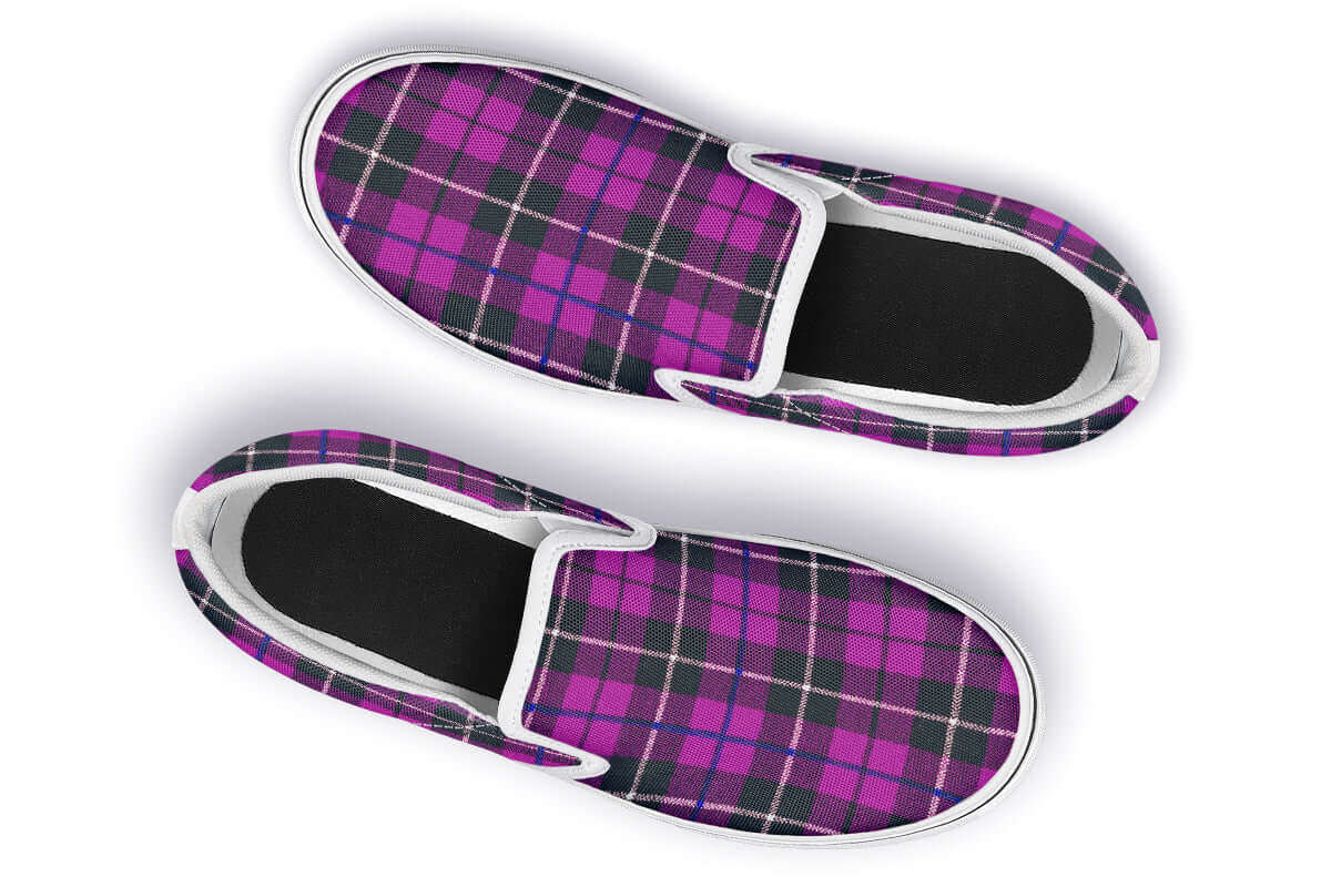 Pink Tartan Canvas Slip-On Trainers | ANTIBrand