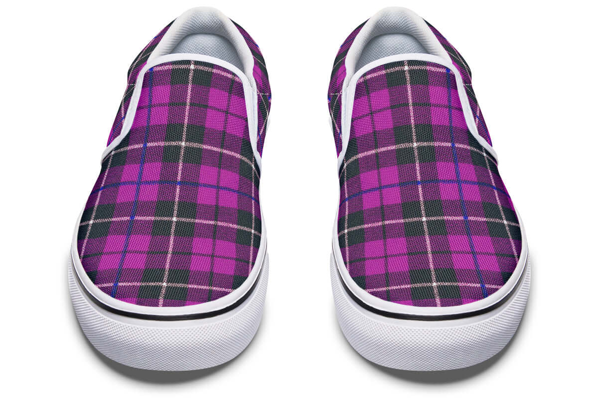 Pink Tartan Canvas Slip-On Trainers | ANTIBrand