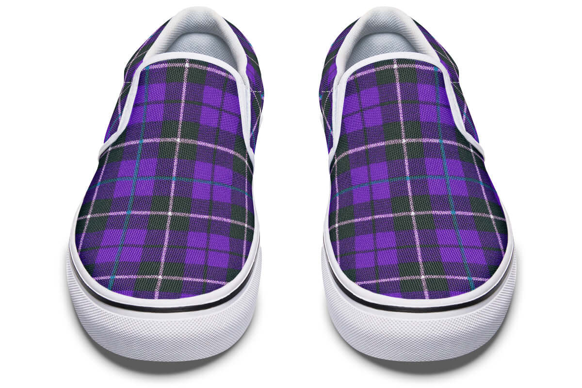 Purple Tartan Canvas Slip-On Trainers | ANTIBrand