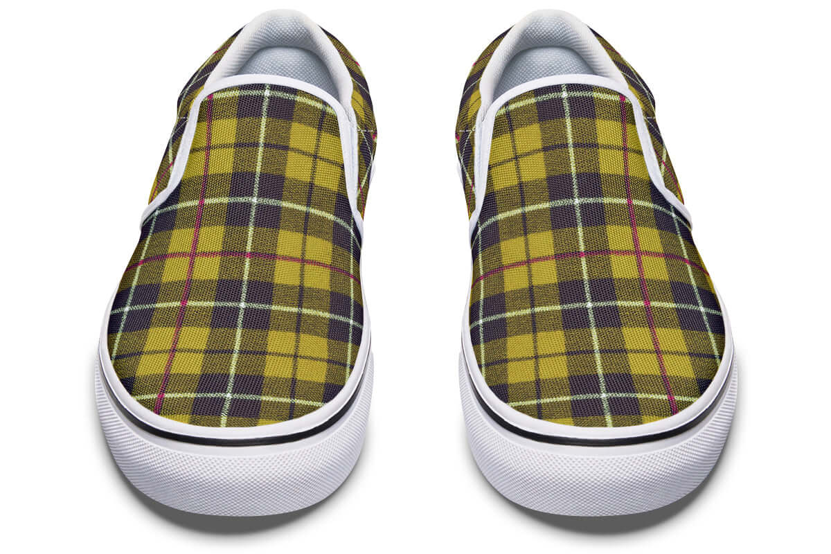 Yellow Tartan Canvas Slip-On Trainers | ANTIBrand