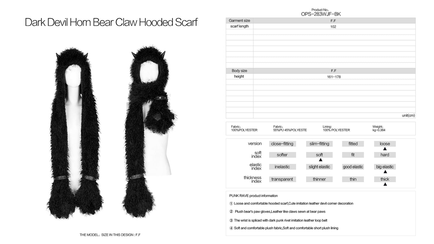 Punk Rave Sunniva Hooded Scarf - Kate's Clothing