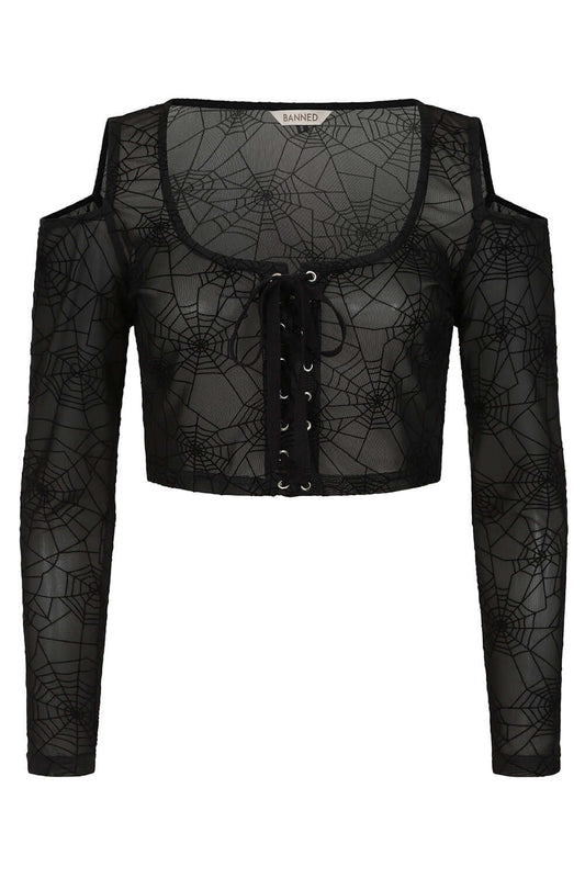 Banned Apparel Seraphina Mesh Top Black - Kate's Clothing