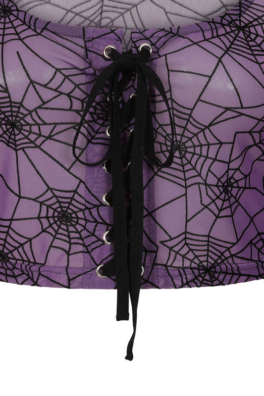 Banned Apparel Seraphina Mesh Top Purple - Kate's Clothing