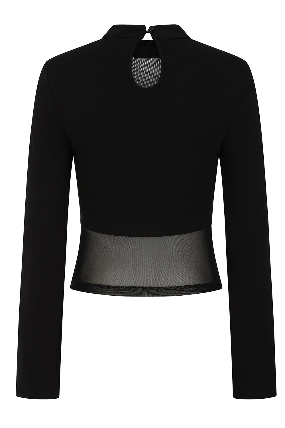 Banned Cordelia Sheer Mesh Panel Goth Top in Black