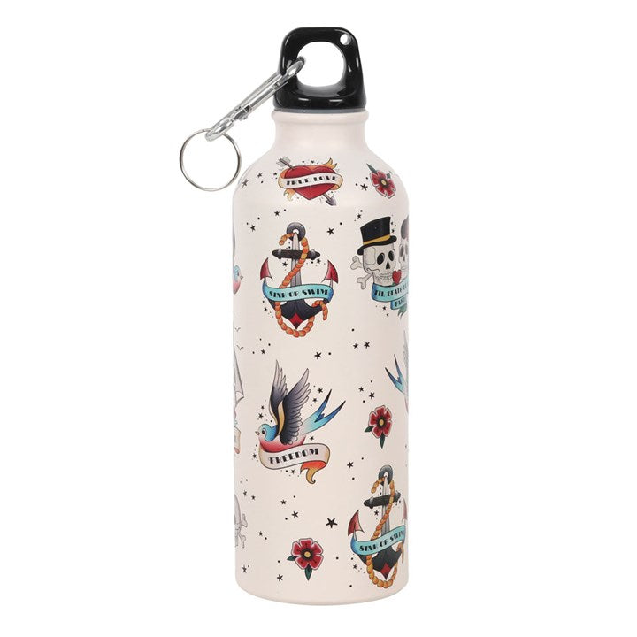 Gothic Gifts Tattoo Metal Water Bottle - Kate's Clothing