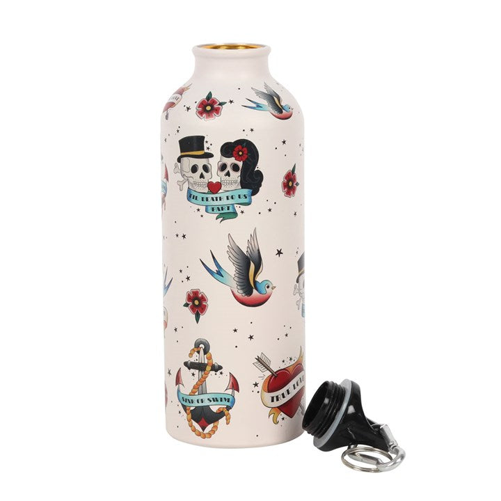 Gothic Gifts Tattoo Metal Water Bottle - Kate's Clothing