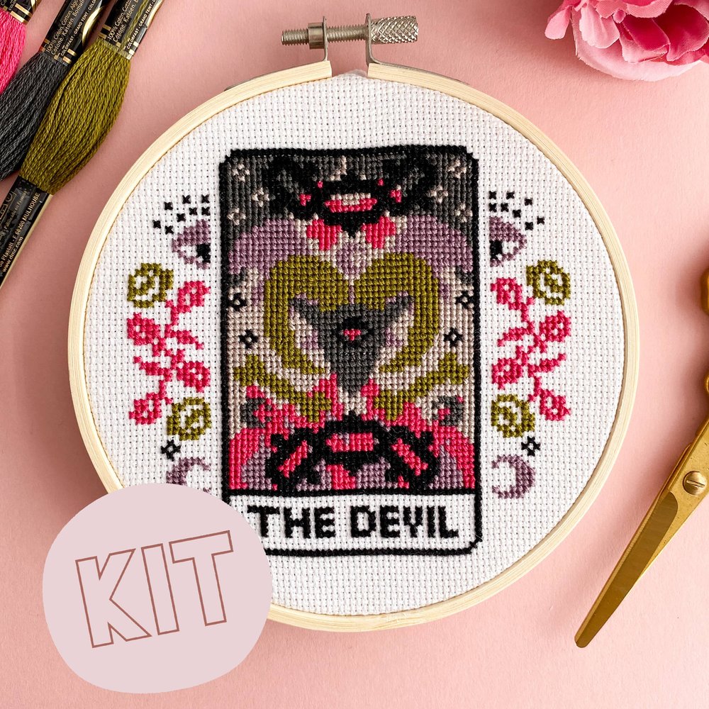 Innocent Bones 'The Devil' Tarot Collection Cross Stitch Kit - Kate's Clothing
