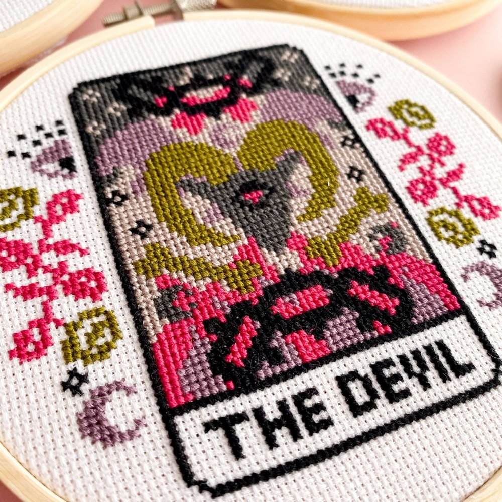 Innocent Bones 'The Devil' Tarot Collection Cross Stitch Kit - Kate's Clothing