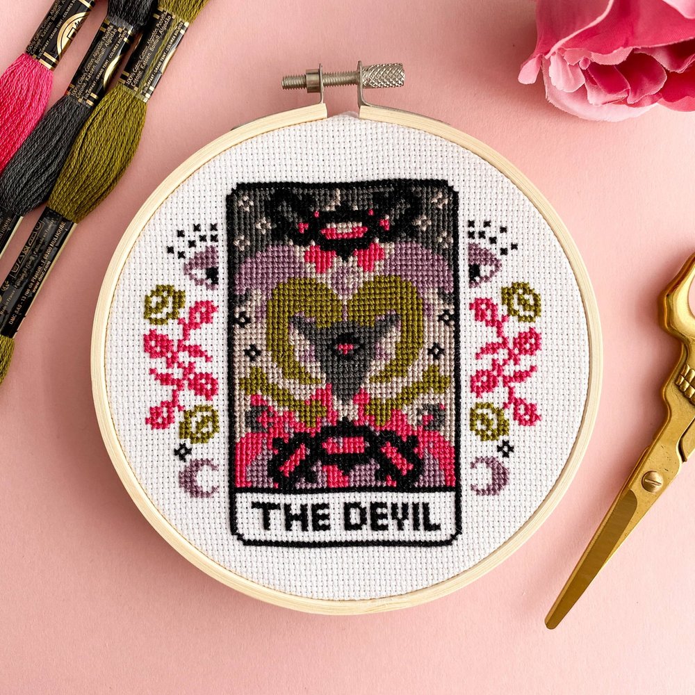 Innocent Bones 'The Devil' Tarot Collection Cross Stitch Kit - Kate's Clothing