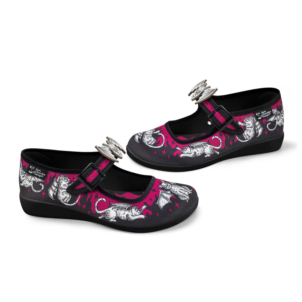 Hot Chocolate The Gargoyle Cats Women's Mary Jane Flat Shoes - Kate's Clothing