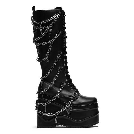 Koi The Amygdala Platform Boots with Chains and Charms - Kate's Clothing