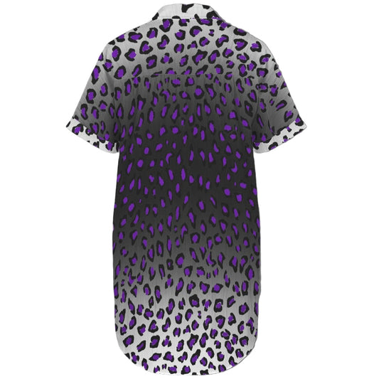 Alternative fashion shirt dress with bold animal print