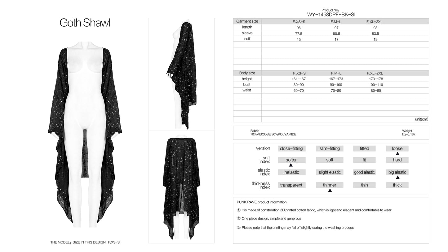 Punk Rave Topaz Shawl - Kate's Clothing