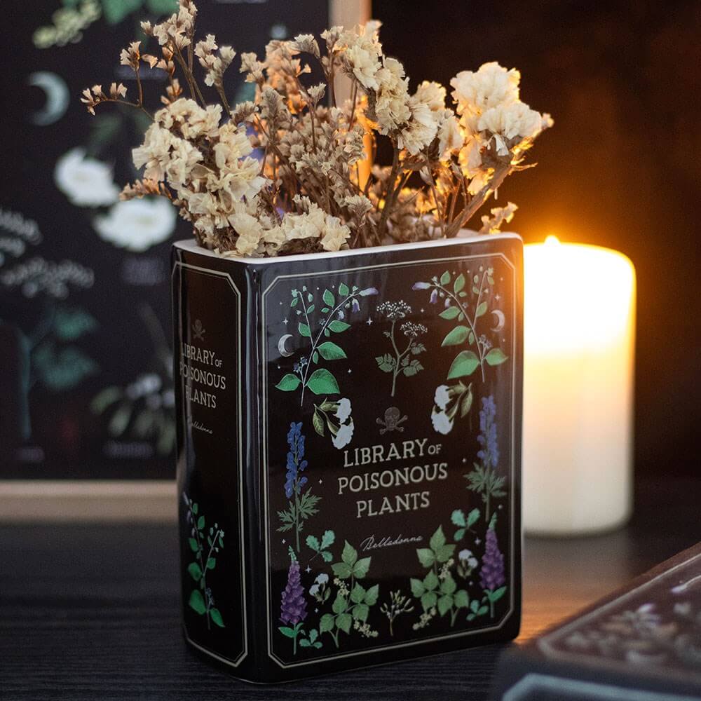Gothic Gifts Poisonous Plants Book Shaped Vase