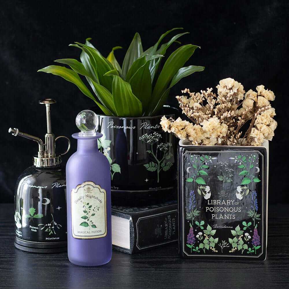 Gothic Gifts Poisonous Plants Book Shaped Vase