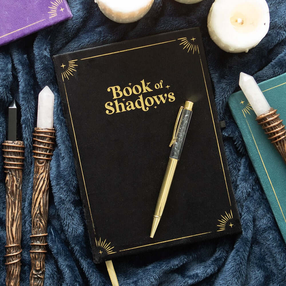 Gothic Gifts Journal with Book of Shadows Print and Black Obsidian Crystal Pen - Kate's Clothing