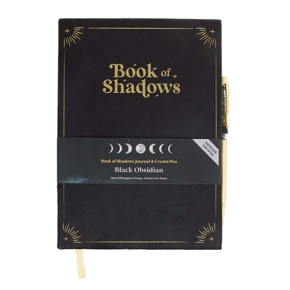 Gothic Gifts Journal with Book of Shadows Print and Black Obsidian Crystal Pen - Kate's Clothing