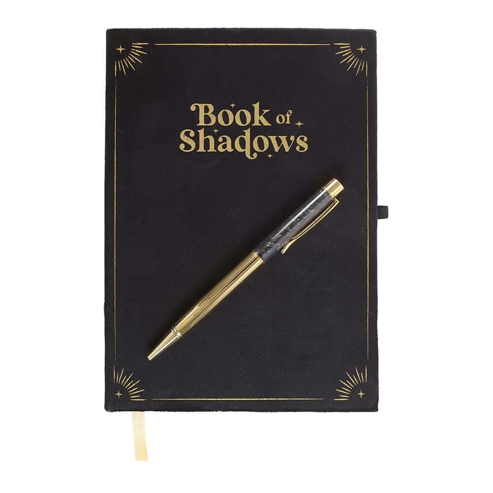 Gothic Gifts Journal with Book of Shadows Print and Black Obsidian Crystal Pen - Kate's Clothing