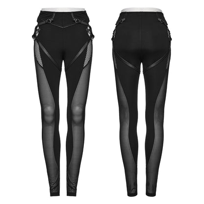 Punk Rave Tyche Mesh and O-ring Leggings - Kate's Clothing