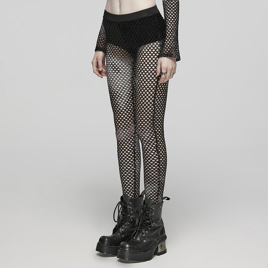 Punk Rave Black Mesh Keoni Leggings - Kate's Clothing