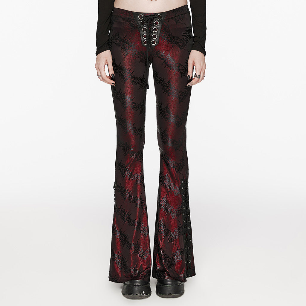 Punk Rave Gianna Trousers - Red - Kate's Clothing