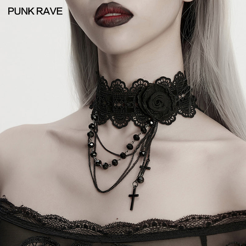 Punk Rave Melinoë Rose Beaded Choker