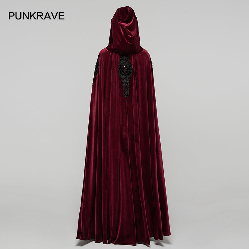 Punk Rave Seraphiel Goth Velvet Cloak – Red