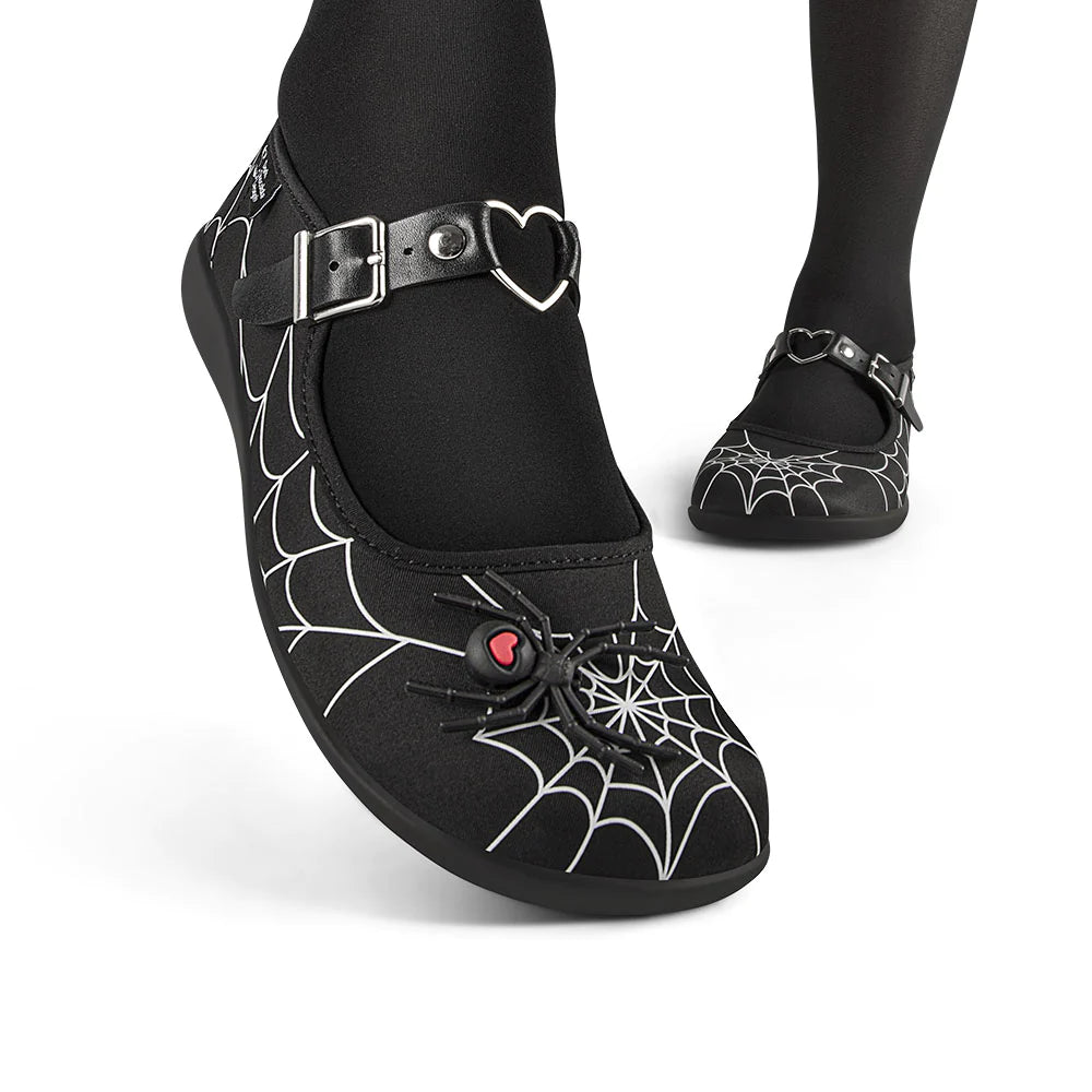 Hot Chocolate Widow Heart Mary Jane Flat - Kate's Clothing